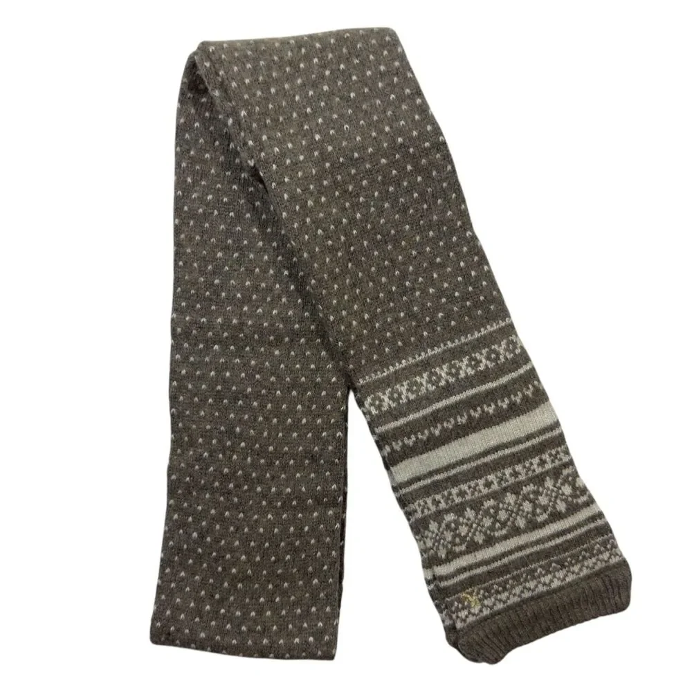 American Eagle Outfitters Scarf Women's Gray Knitted Fair Isle Cashmere Muffler - Picture 1 of 5